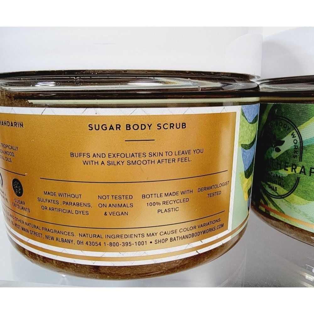 2 Bath & Body Works AROMA OASIS Sugar SCRUB SANDALWOOD EUCALYPTUS MANDARIN 13oz - Picture 6 of 8